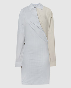 Philosophy di Lorenzo Serafini Blue striped shirt dress A04472117