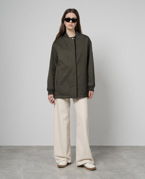 Yves Salomon Army Khaki jacket with logo patch 24EFM03178B07W
