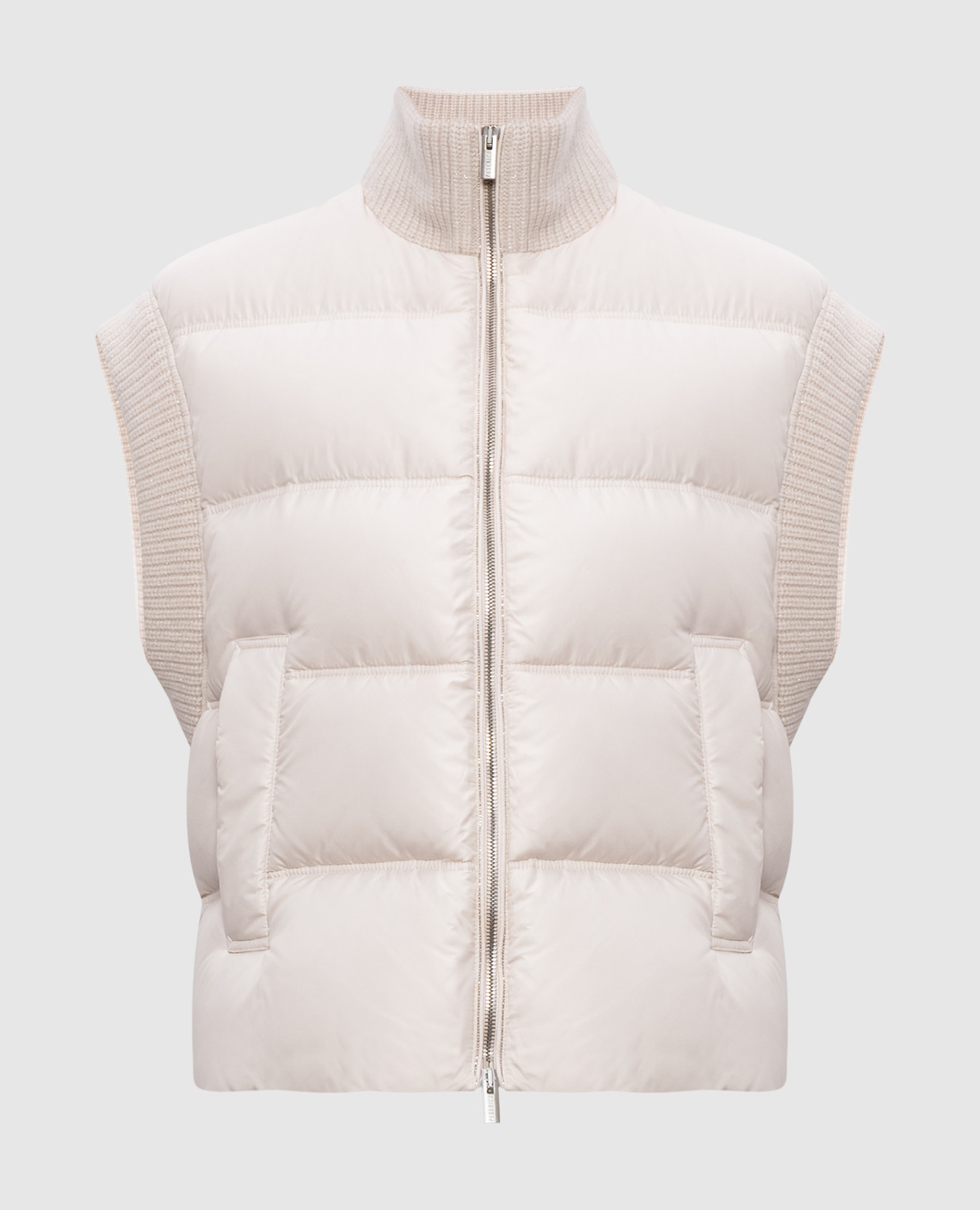 

Beige down vest with wool and cashmere Peserico