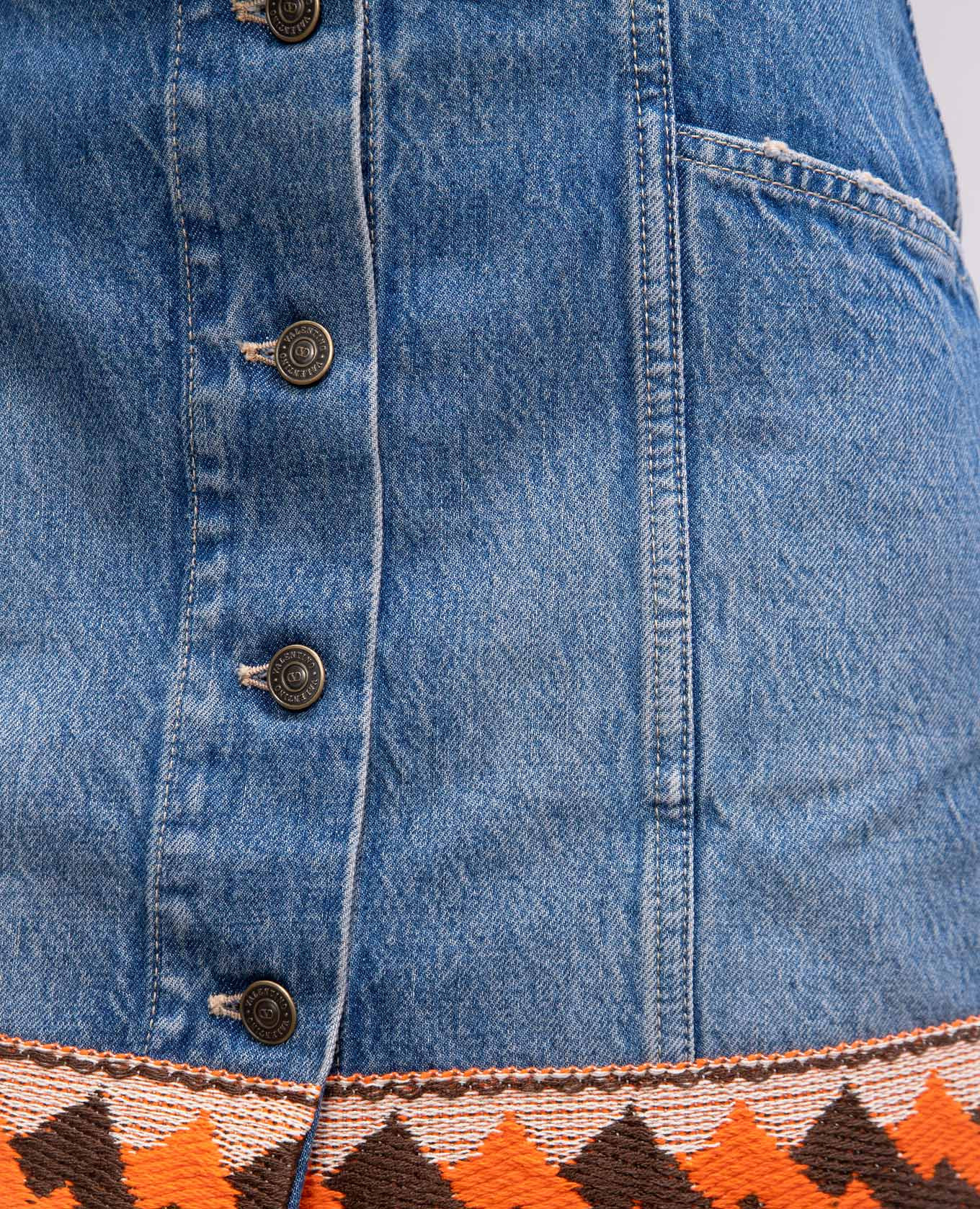 

Blue denim mini skirt with pattern Valentino