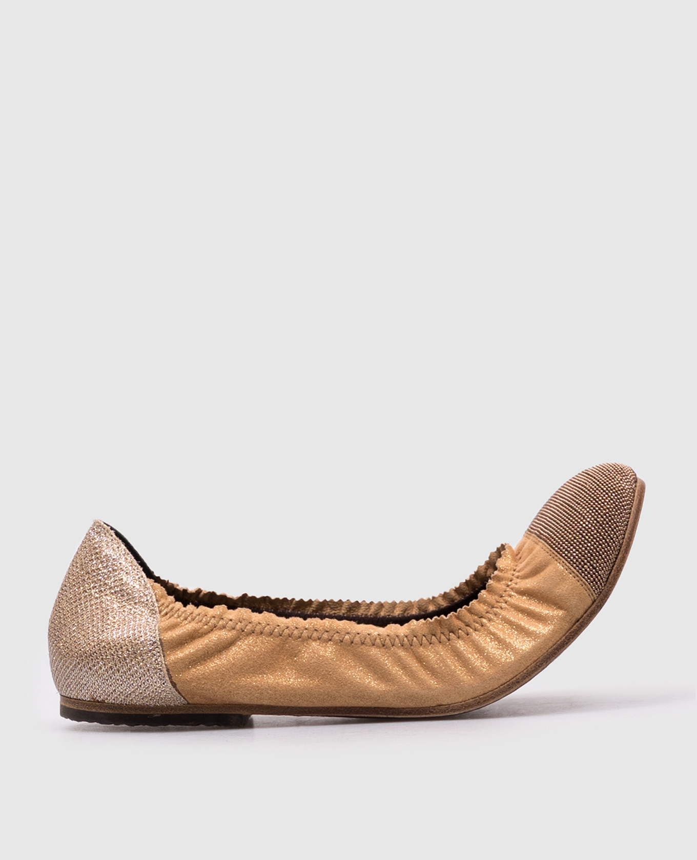

Golden ballet flats with a monil chain Brunello Cucinelli