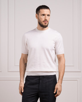 Cashmere&Whiskey White T-shirt with silk and cashmere FS03