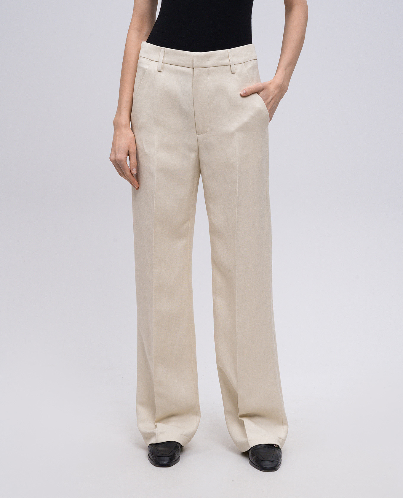 Beige linen pants Dondup 4