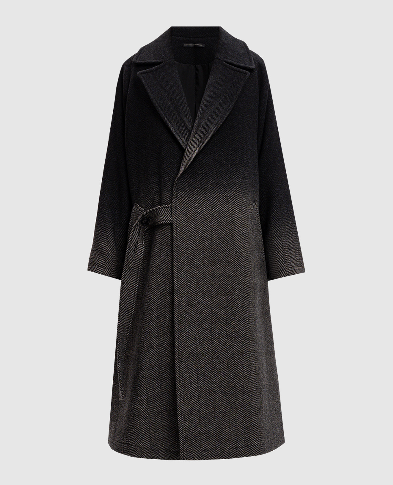 Gray coat with wool in a pattern with a degradate effect y`s yamamoto