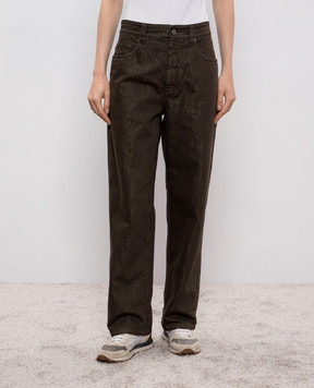 Brunello Cucinelli Brown jeans with lurex MA176P4020