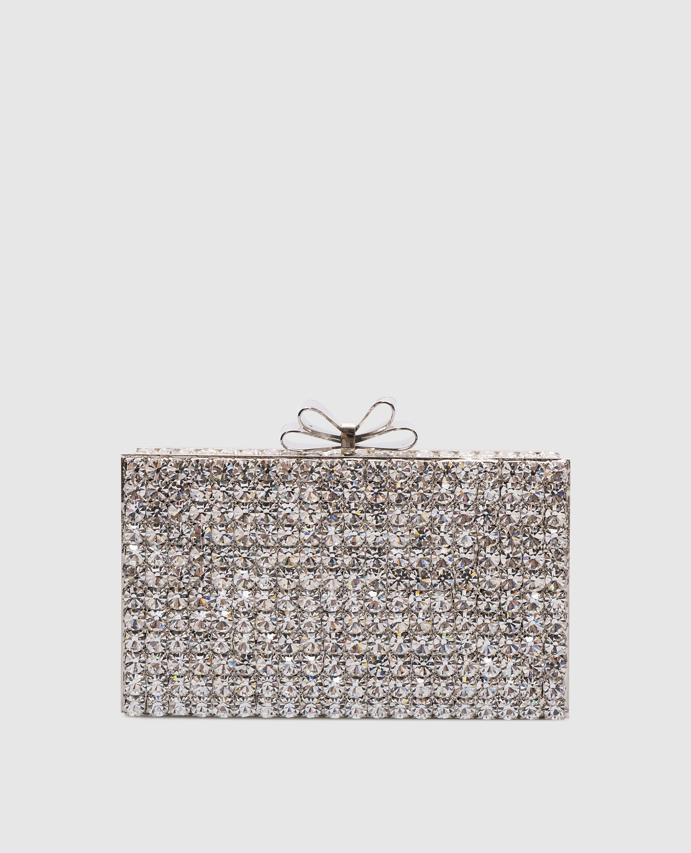 

Petit Cadeau silver clutch with crystals Mach&Mach, Серебристый