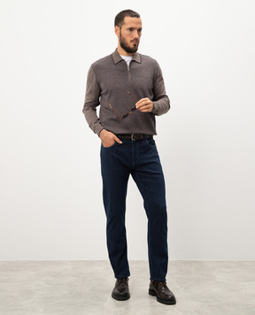 Enrico Mandelli Blue jeans with logo patch MIAMI35052