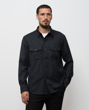 Canali Gray wool shirt AR0347231019