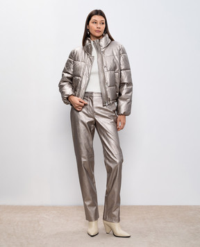 Twinset Beige jacket with metallic logo 242AP2162