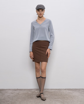 Brunello Cucinelli Brown skirt with leather insert M0A184282