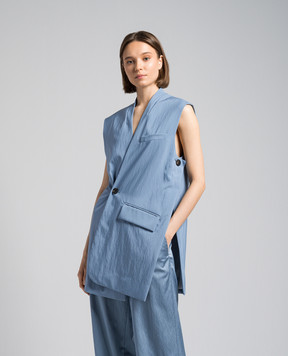 Gauchere Blue asymmetric waistcoat with a reaper effect M12402480600