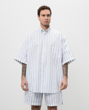 Vetements White striped shirt with logo UA66SH420Lm