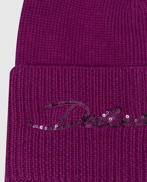 Dolce&Gabbana Children's pink cap made of wool with sequins LBKH94JCVWF