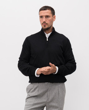 Brunello Cucinelli Black wool and cashmere jumper M2400124