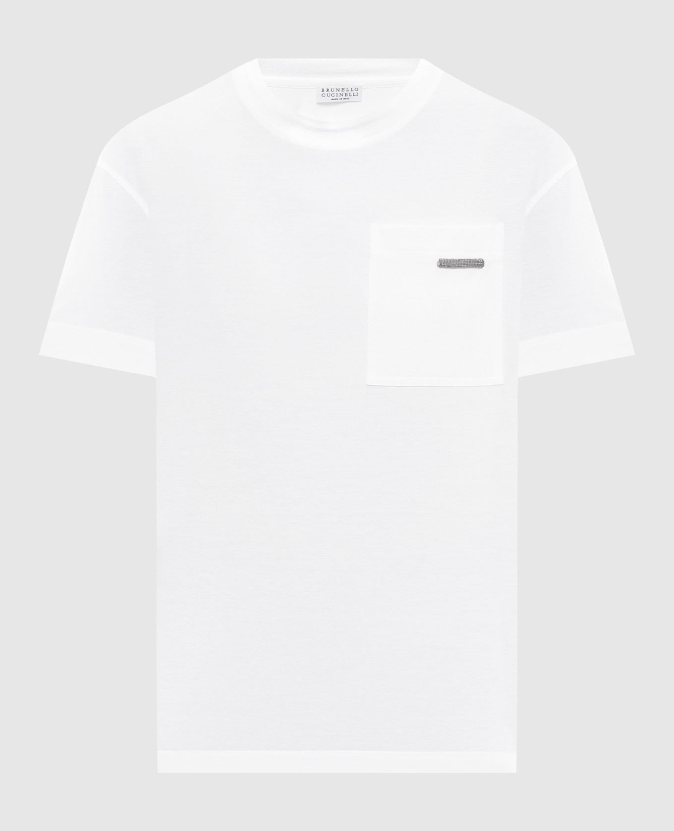 White T-shirt with a monil chain Brunello Cucinelli