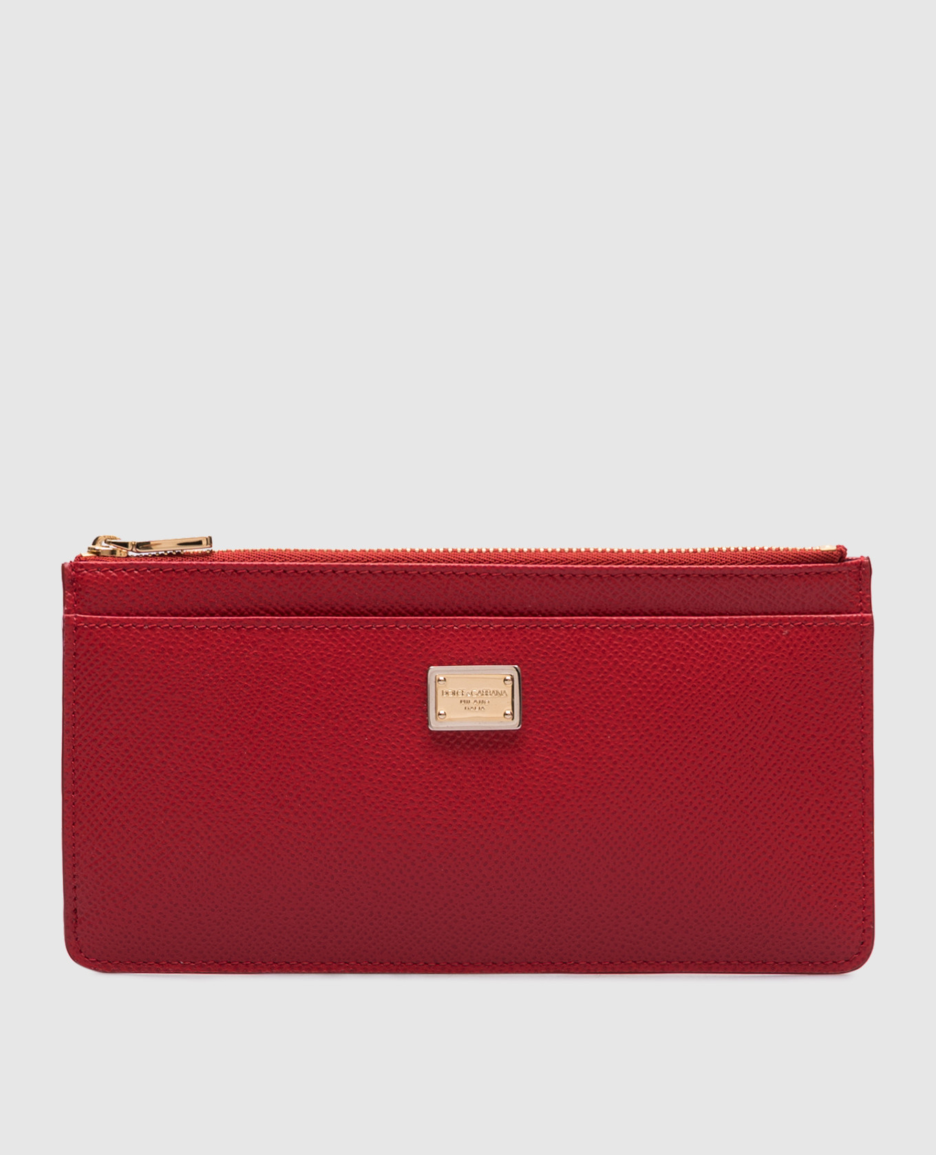 

Red Dauphine leather wallet with logo Dolce&Gabbana