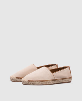 Brunello Cucinelli Beige suede espadrilles with logo MZUERPQ726