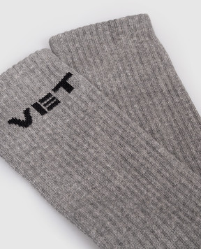 Vetements Grey socks with monogram logo UH76SO250G