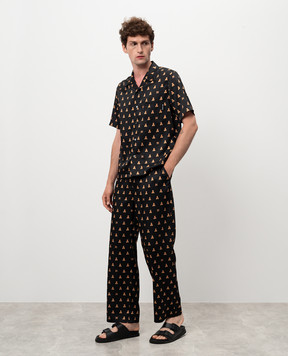 Palm Angels Bear In Mind black patterned pants PMCA111F24FAB003