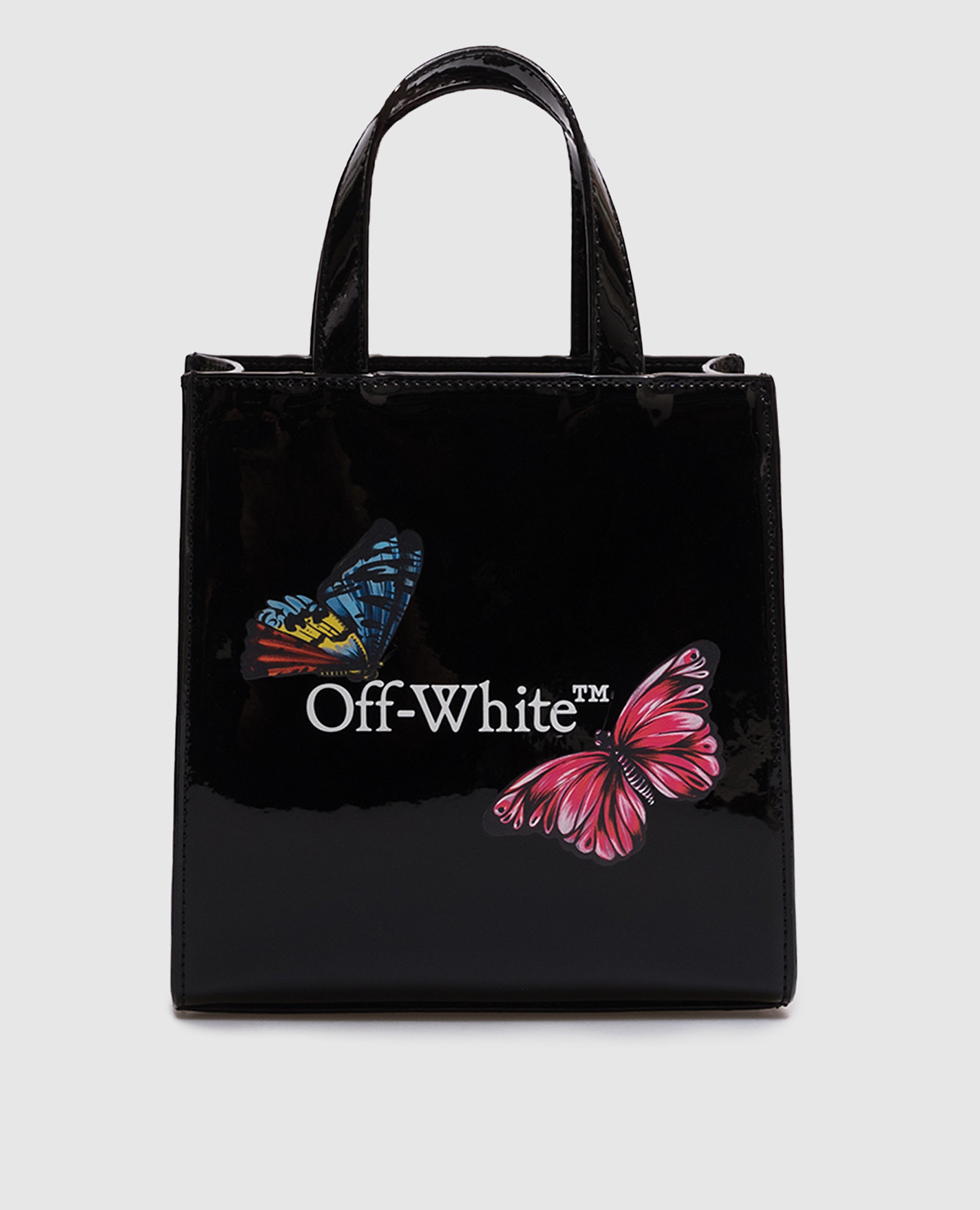 

Children's black patent leather bag with logo Off-White