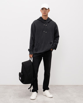 Balmain Grey hoodie with logo embroidery FH1JT047BC72