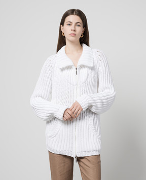 COLOMBO White cardigan with logo MA04410114MS
