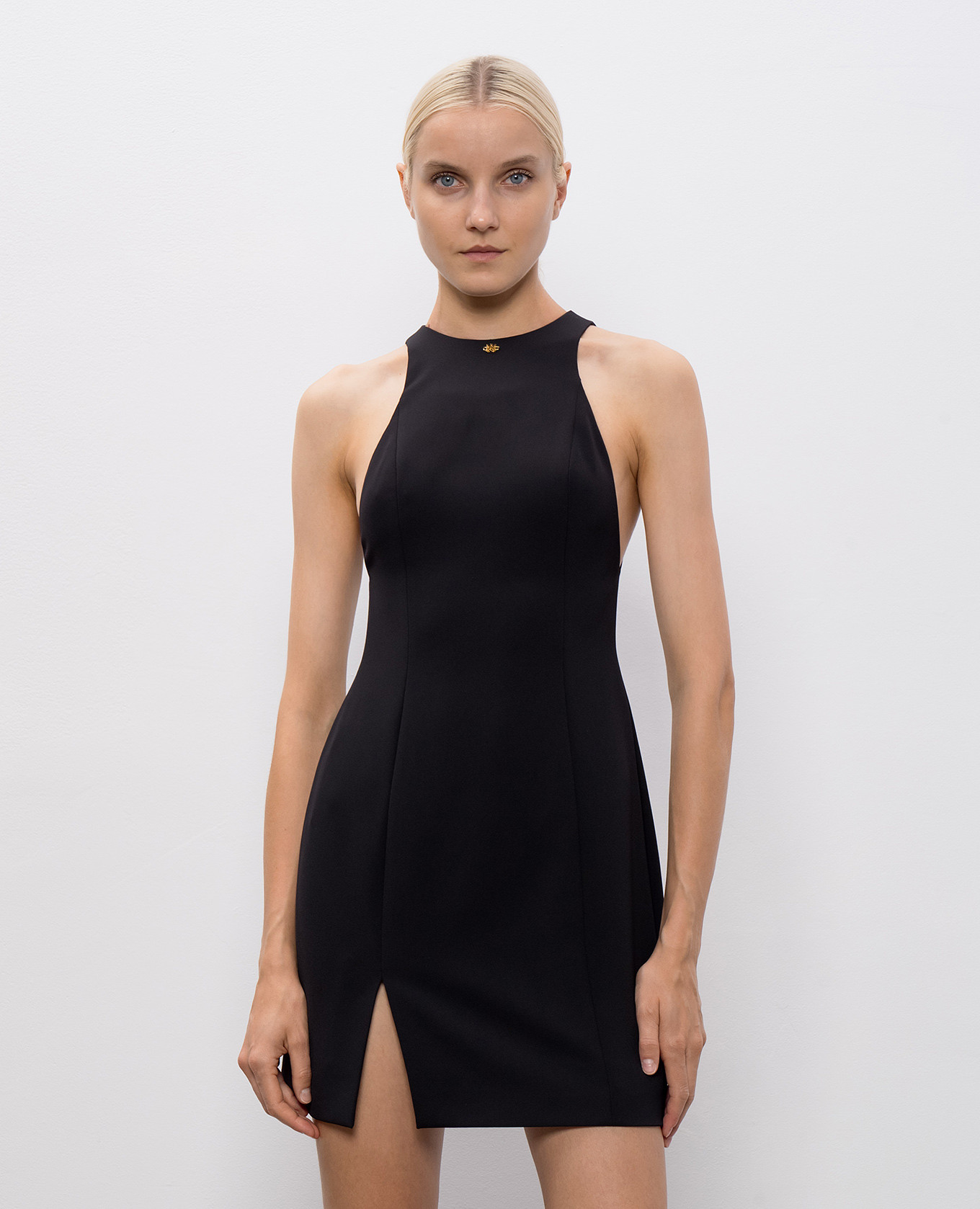 

Black mini dress with slit AMIRI