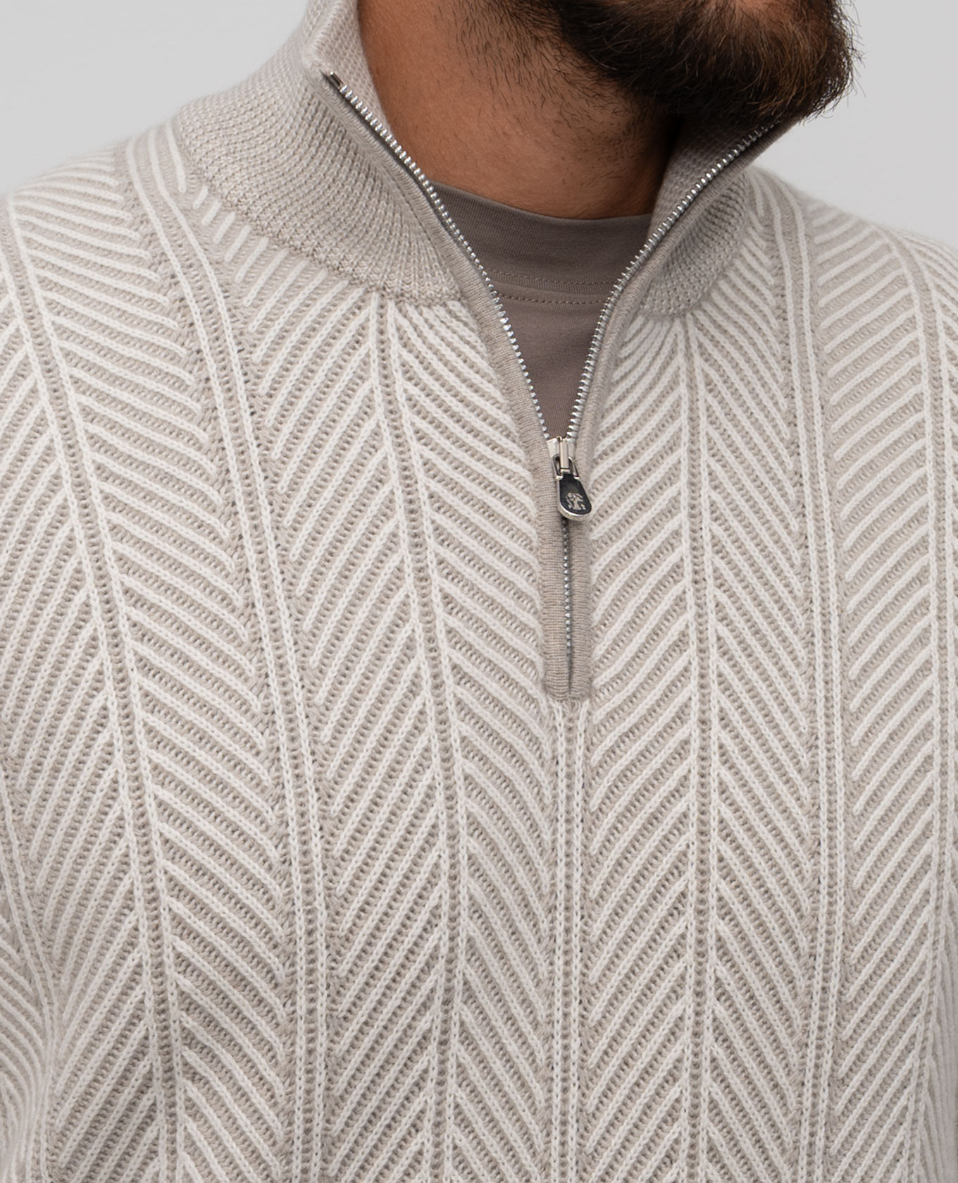 Beige cashmere sweater with a pattern Brunello Cucinelli 5