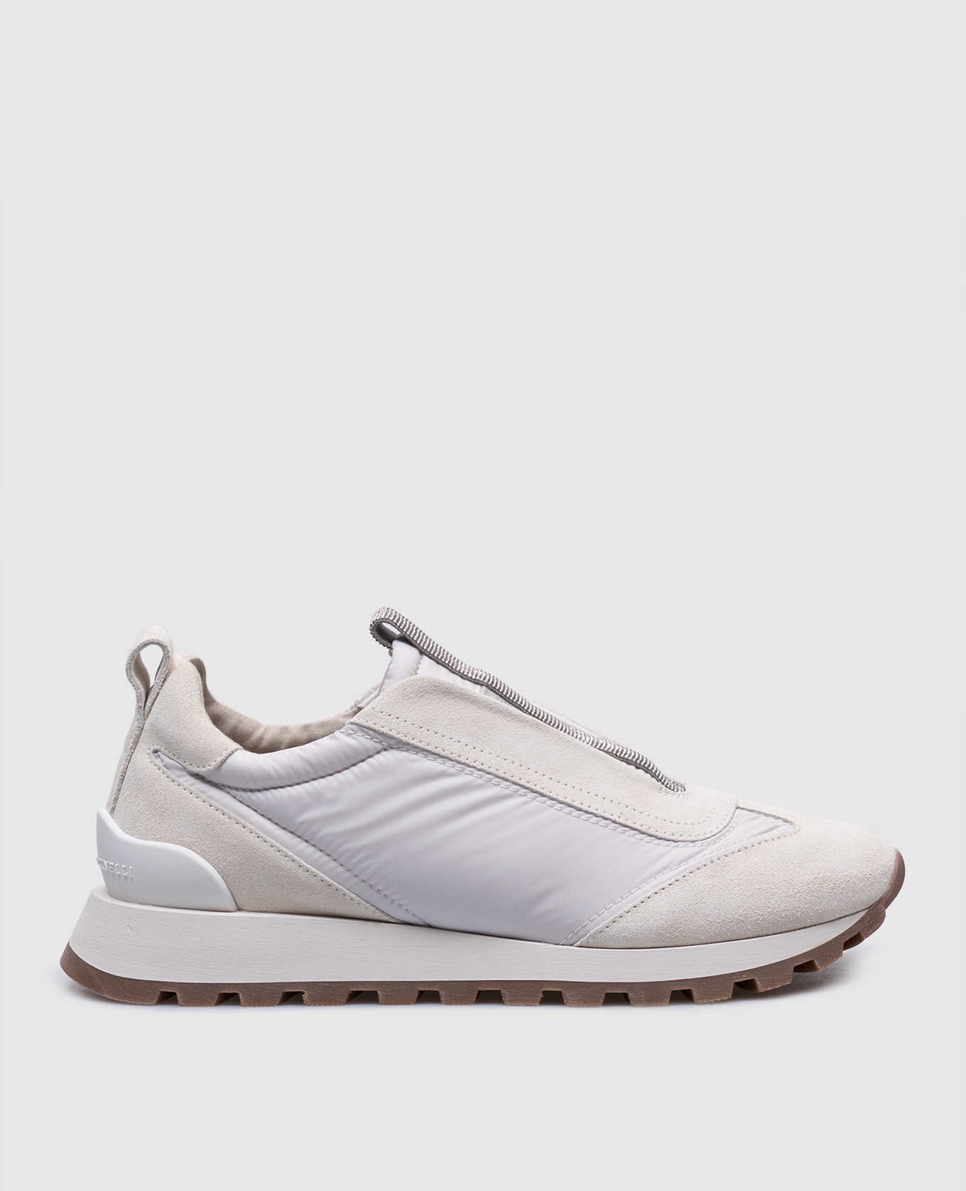 White sneakers with a monil chain Brunello Cucinelli