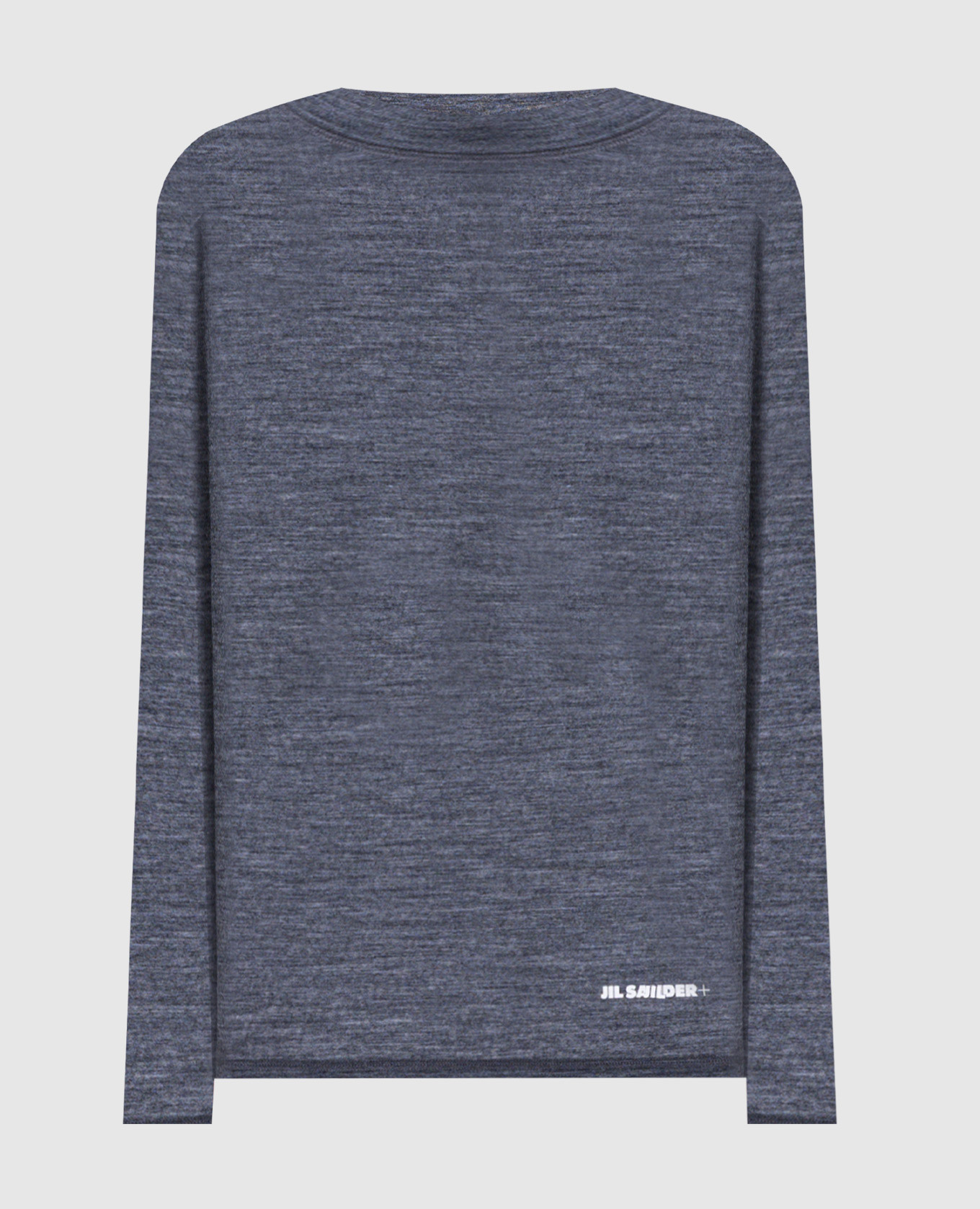 Grey melange wool jumper with logo Jil Sander