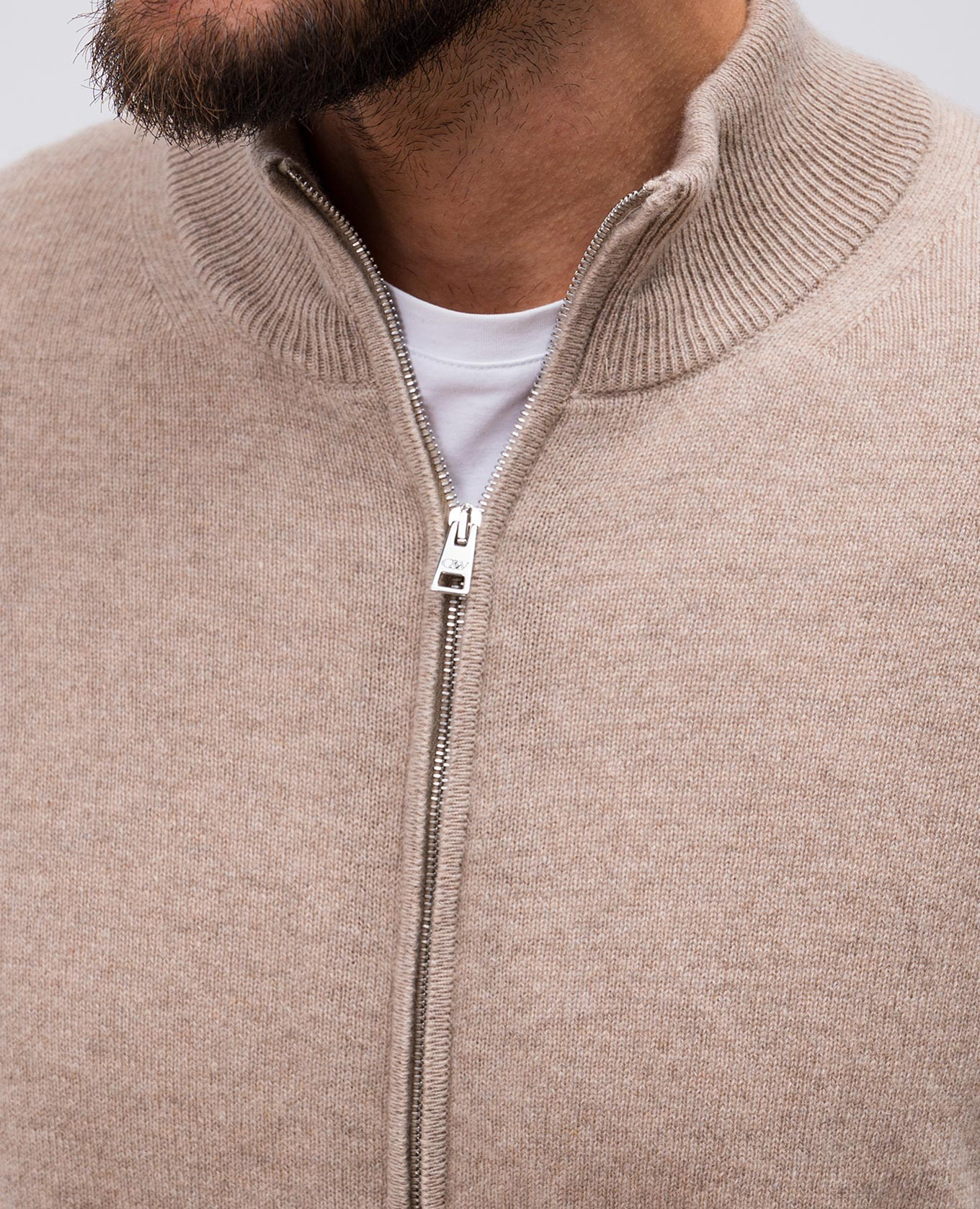 Beige melange cashmere cardigan Cashmere&Whiskey 5