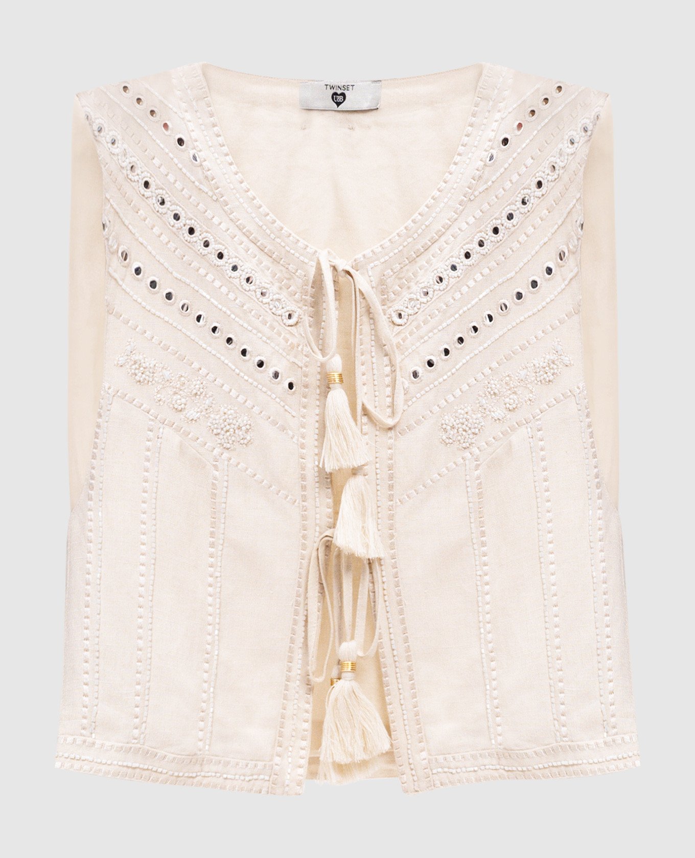 

Beige linen vest Twinset
