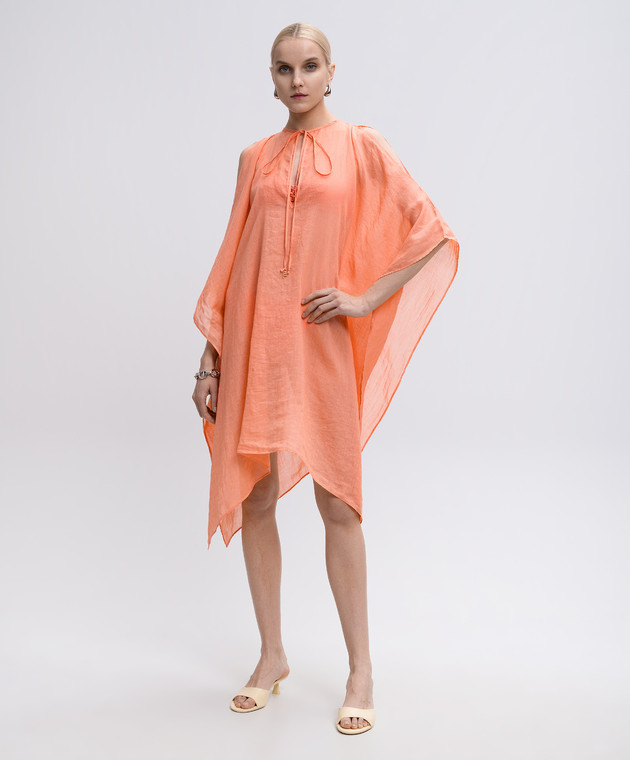 open lace back dress Wide Light Orange Satin Sash Belt by Satin Swank® main image 1