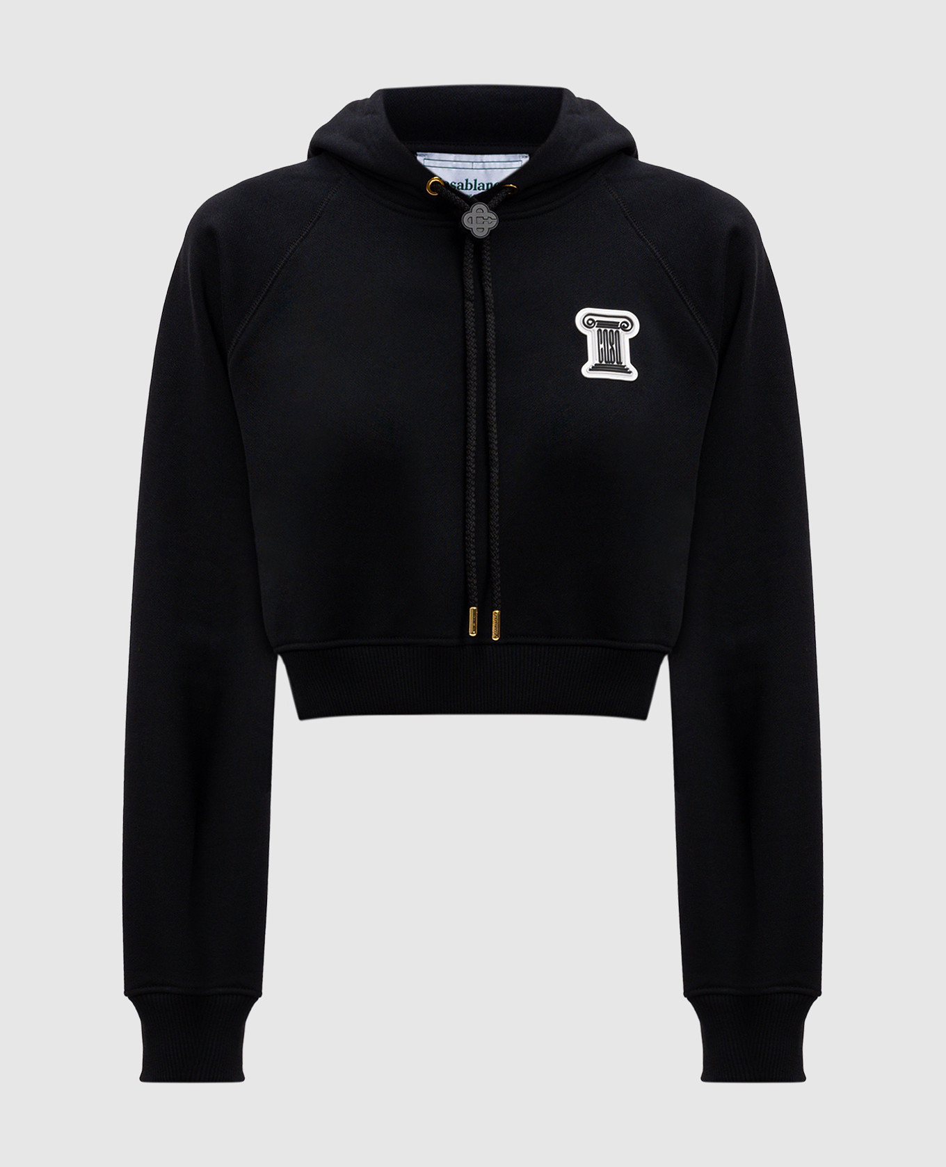 

Black cropped hoodie with Column patch Casablanca