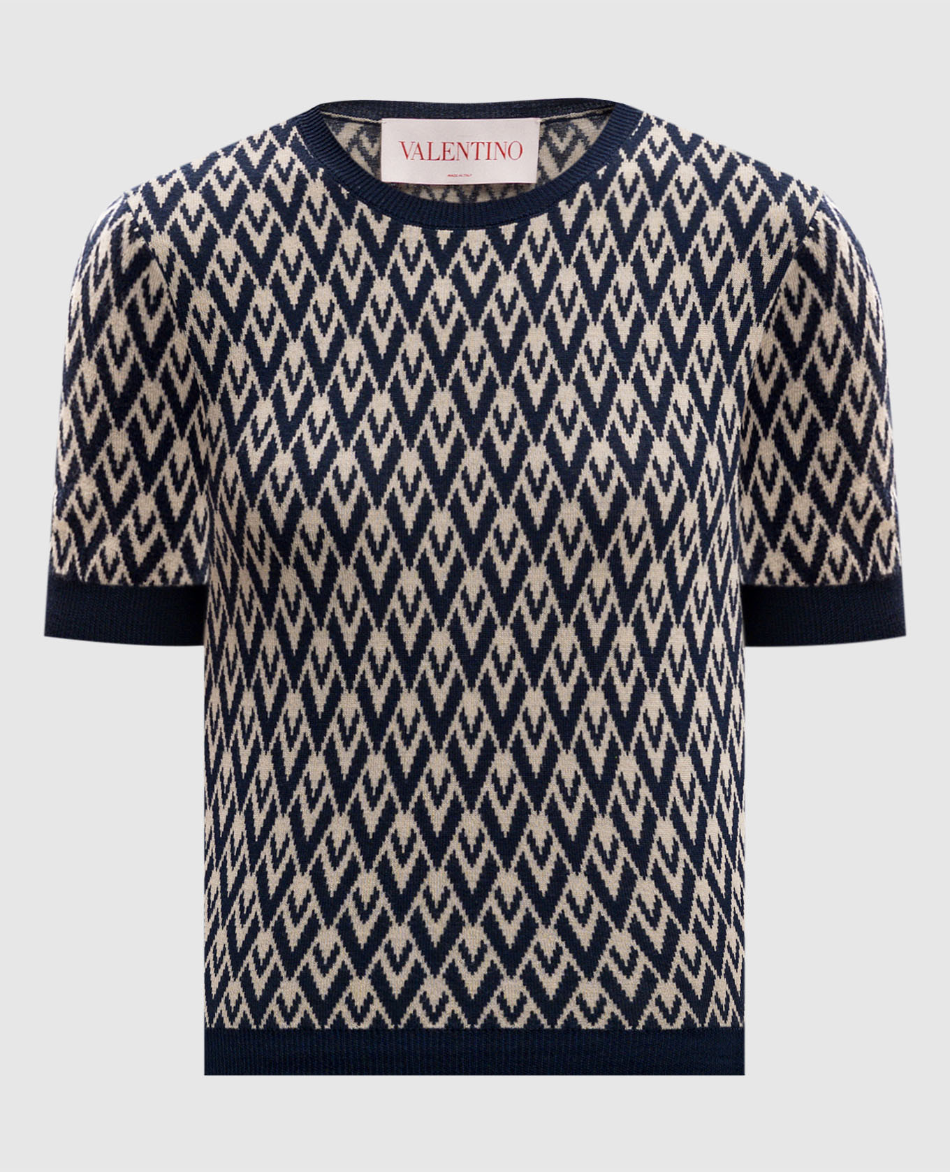 

Blue Toute La V wool top Valentino