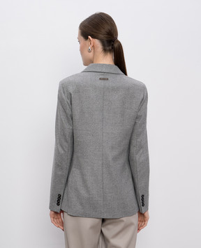 Peserico Gray double-breasted wool jacket S0169902581