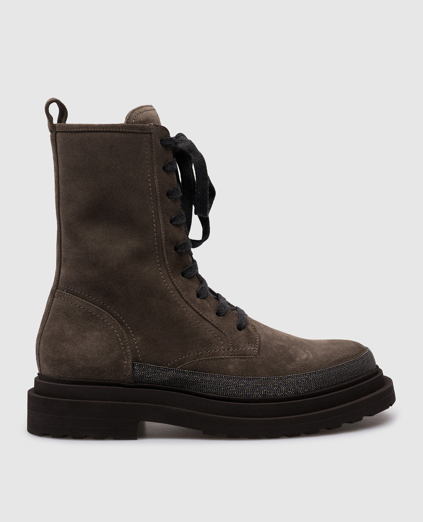 

Brown suede boots with monil chain Brunello Cucinelli