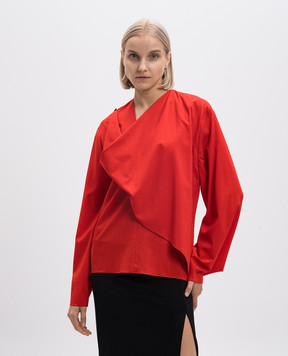 Del Core Red blouse made of wool with drapery T002982T0852