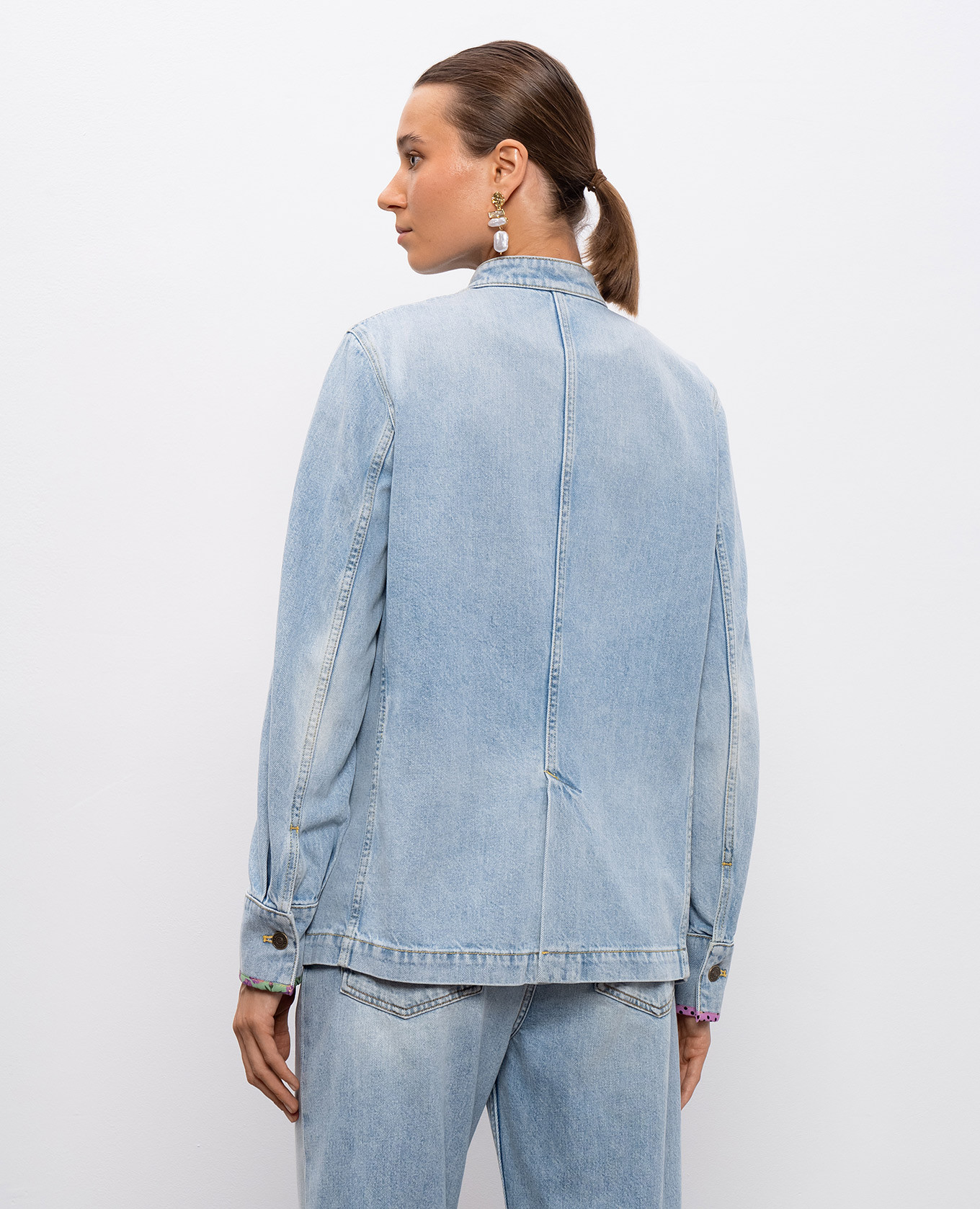 Blue denim jacket with a distressed effect Valentino 4