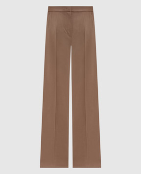 Max Mara FERNET beige wool trousers with logo FERNET