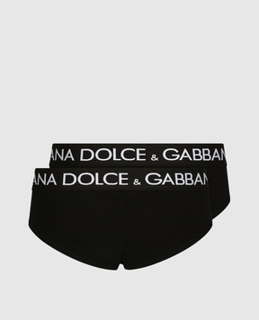 Dolce&Gabbana Set of black briefs with logo M9D69JONN97