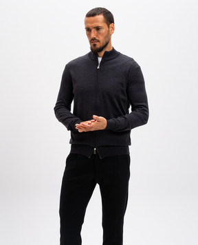 Cashmere&Whiskey Gray merino wool cardigan 97396