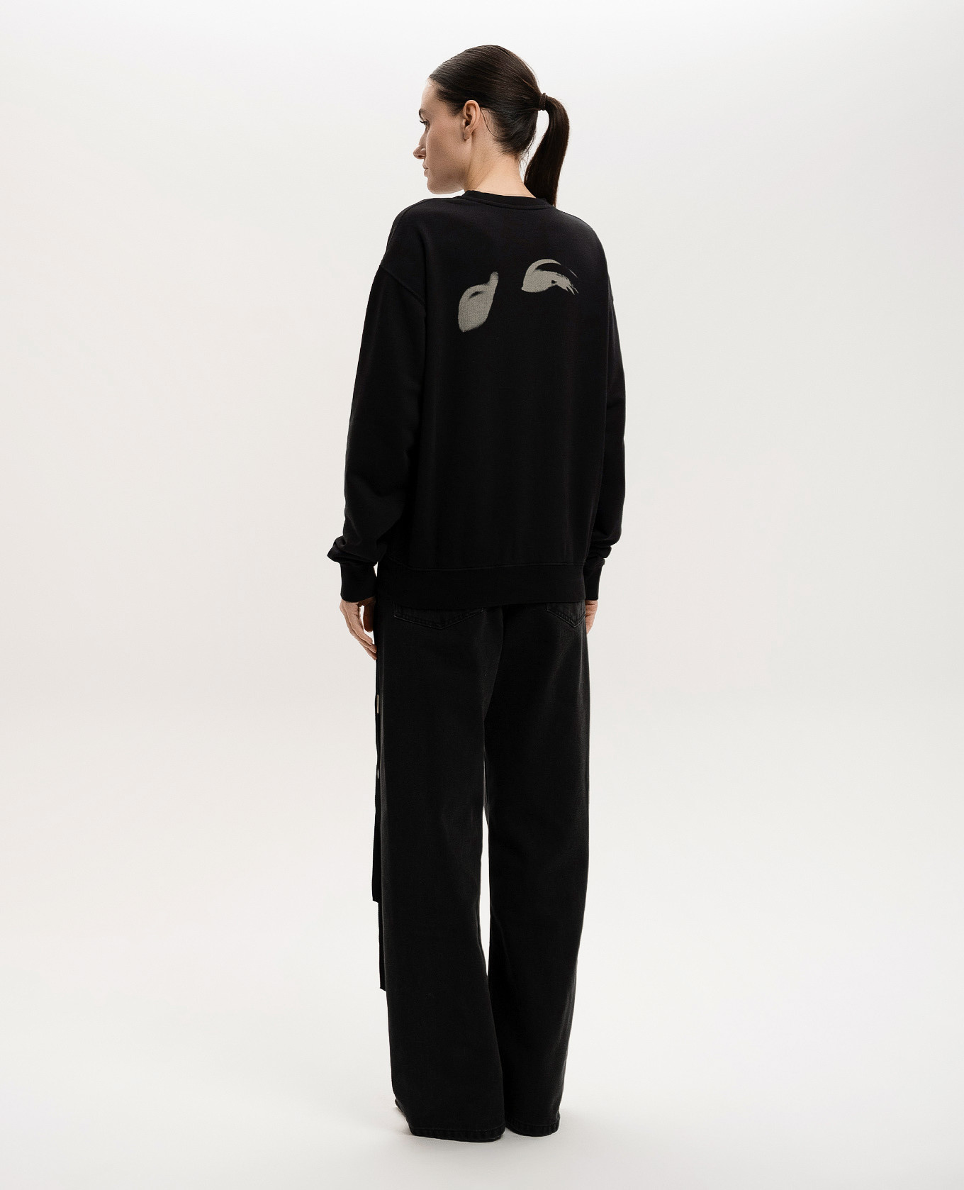 

Black Smo sweatshirt with print Ann Demeulemeester