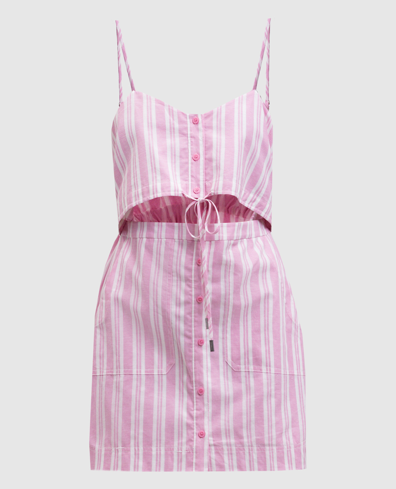 

Pink striped linen mini dress Simkhai