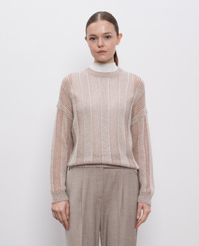 Peserico Beige alpaca wool sweater with lurex A99370F079240A