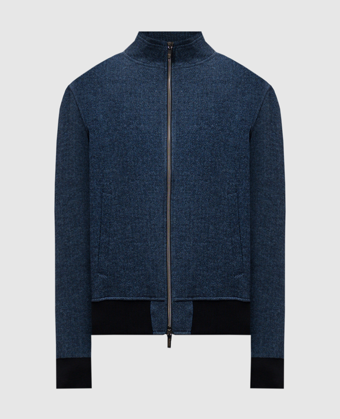 Blue sports jacket with patterned wool capobianco