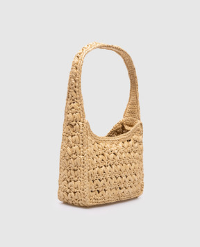 Dolce&Gabbana Beige woven hobo bag 3.5 with logo BB7657A4547