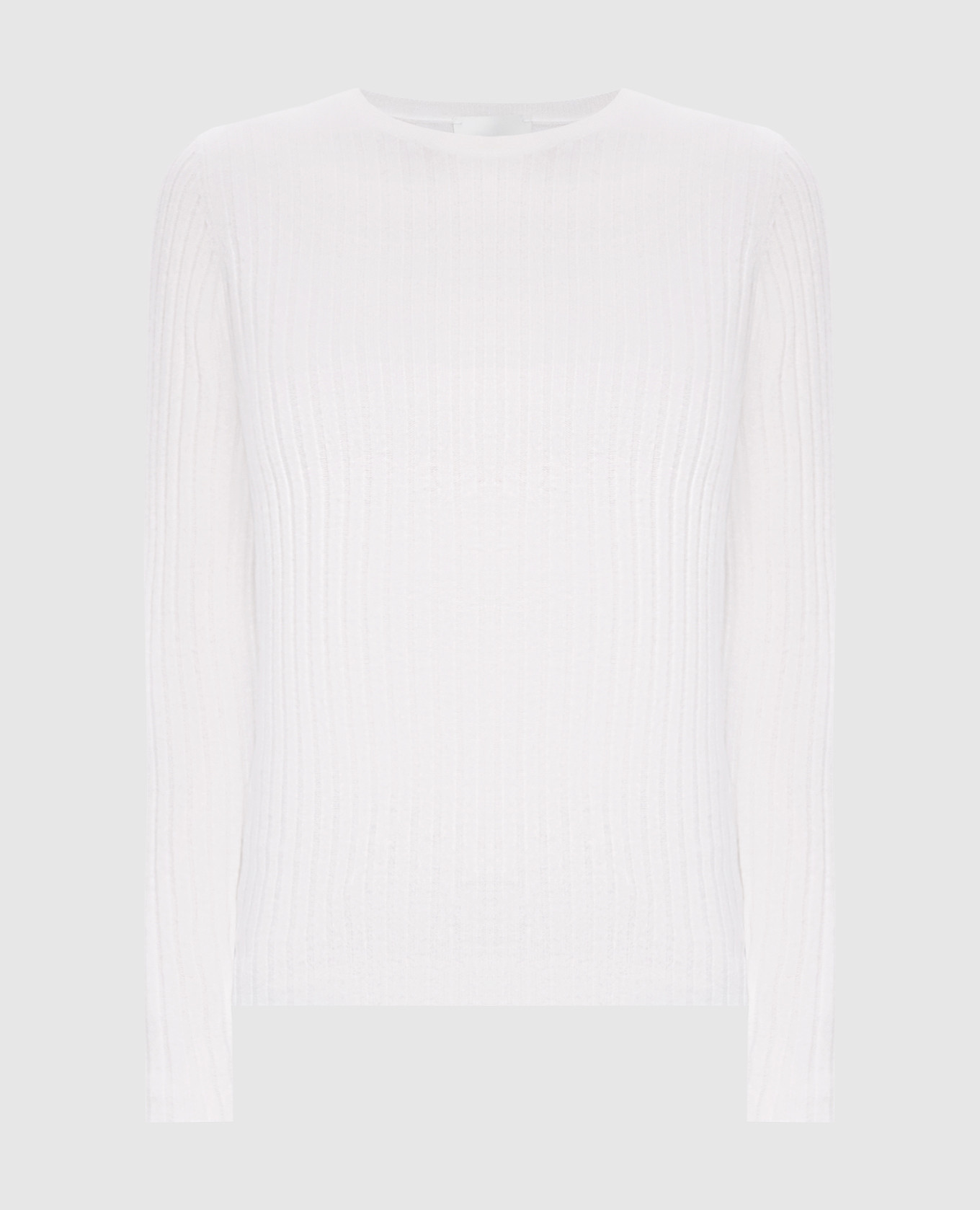 White ribbed cashmere jumper