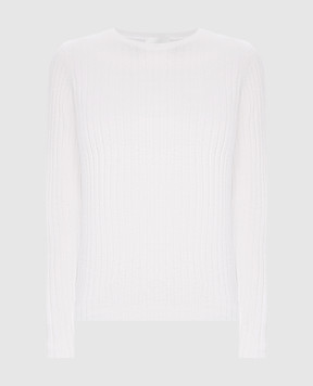 Allude White ribbed cashmere jumper 25511142