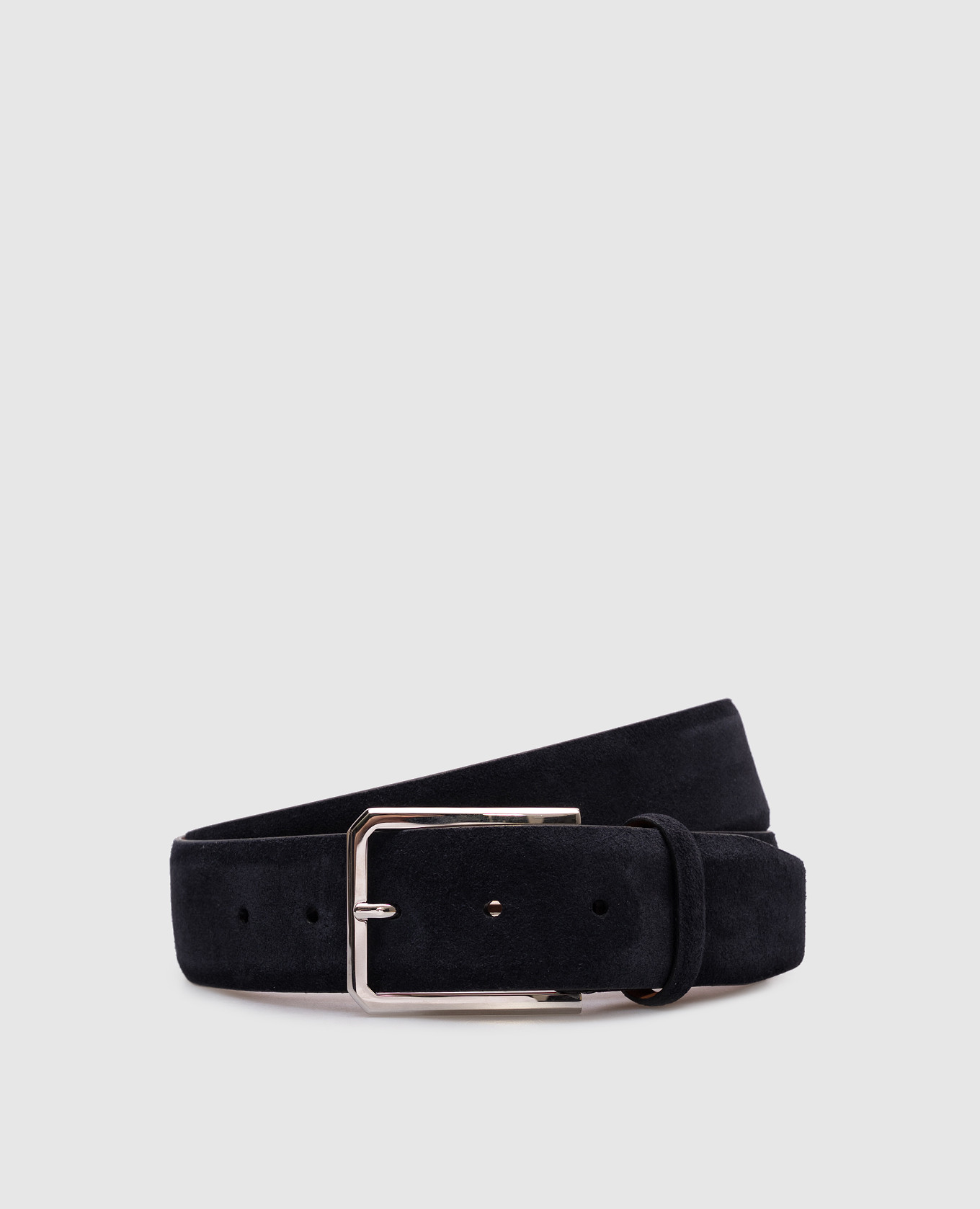 

Blue suede belt with logo Santoni